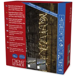 Konstsmide Lichtschlauch Kunststoff 5 m mit Lichtsensor und Timer 65 warmweiße Dioden transparent