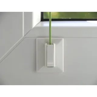 Aerolux 4 Stück Universal-Klebestreifen mit Klemmschuh für Plissees, weiß, 4er Set mit Reinigungstuch, Montage von Plissees ohne Bohren am Fensterrahmen