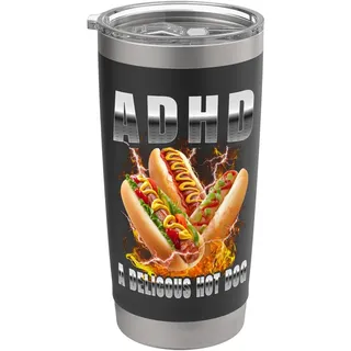 Hotdog ADHS A Delicious Hot Dog Glizzy Meme Bootleg Hot Dog Doppelwandiger Edelstahl-Thermobecher