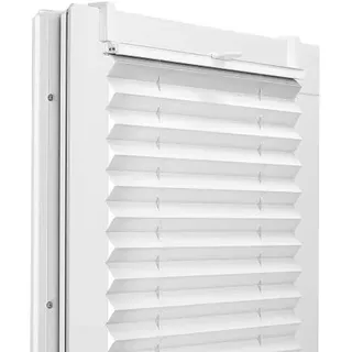 Fenster DEKOR - Plissee Klemmfix ohne Bohren Breite 105 cm x Höhe 230 cm - Fenster Plissees innen Weiß - Faltrollo Blickdicht - Faltrollos einfach zu montieren - Blissett Rollo