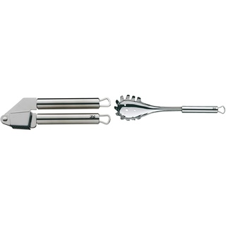 WMF Profi Plus Knoblauchpresse 17,5 cm, Cromargan Edelstahl teilmattiert, spülmaschinengeeignet & Profi Plus Spaghettilöffel 32 cm, Cromargan Edelstahl teilmattiert