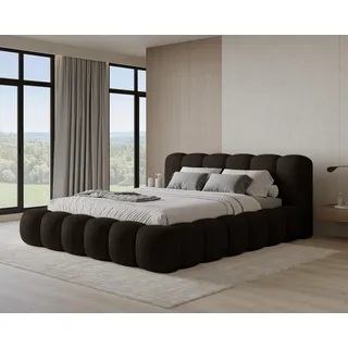 Chilly Design Polsterbett Stone Samt Stoff Braun 180x200 cm mit Stauraum Velluto 06 - Braun