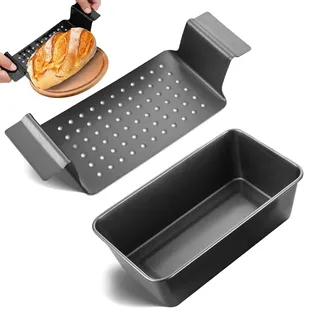 STFALI Brotbackform, Kastenform Brot, Toastbrot Backform, Karbonstahl Mit Gitterabbau Backblech, 24x14x6.5cmschwarze Backform