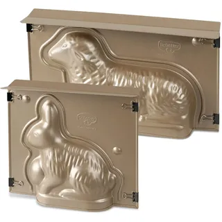 Dr. Oetker Osterlamm Hase Backformen-Set, 900ml & 600ml, 3D Kuchenformen | Set zum Backen von Osterlamm und Hase, großes Füllvolumen für Kuchen, leckere Osterdeko, 3D Motive