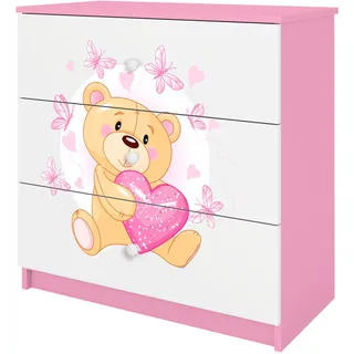 Raumhirsch Furniture Kommode Babydreams Teddybär II 81/81/41 , Rosa , Holzwerkstoff , Rechteckig , 81x81x41 cm , Babymöbel & Kindermöbel, Babyzimmer, Babyregale & Kinderregale