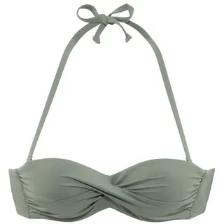 s.Oliver Bandeau-Bikini-Top »Spain« in unifarben, mit Wickeloptik, grün
