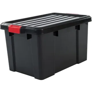 IRIS OHYAMA Los mit 3 Aufbewahrungsboxen mit Klickverschluss - Power Box - SK-450 - Kunststoff - Schwarz - 50 L - 59 x 38, 5 x 31, 8 cm - Schwarz