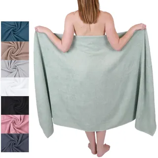 Betz Badetuch XXL 100x200 cm – 1 Stück – Saunatuch & Strandtuch aus 100% Baumwolle, 360 g/m2 – saugstark & weich – großes Handtuch mit Aufhänger – Serie Berlin – Farbe Jade