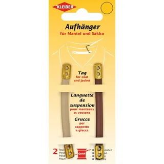 KLEIBER Mantel-Aufhänger Kunstleder braun / beige 2 Stück
