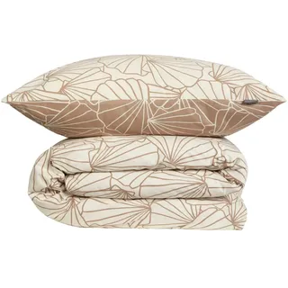 SCHIESSER Mariel Wendebettwäsche Muscheloptik Taupe 135 x 200 cm + 80 x 80 cm