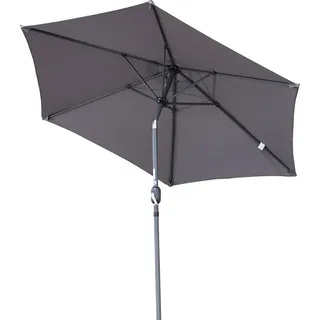 Angel Living Sonnenschirm aus Aluminium, 250 cm, mit Kurbel-Kippmechanismus, Sonnenschutz UV 50+ Grau - Grau