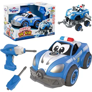 SILVERLIT TOOKO - Baue Mein RC-Polizeiauto- Funkferngesteuertes Polizeiauto zum Bauen (+22 Teile) und Steuern - Ab 3 Jahren
