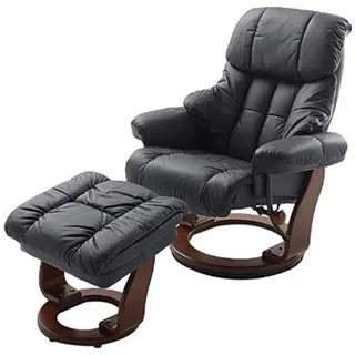 Robas Lund Relaxsessel mit Hocker, Calgary - schwarz,
