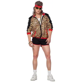 Wilbers & Wilbers 5748-80er / 90er Jahre Jogginganzug für Herren, Leoparden Print, Trainingsanzug, Karneval,