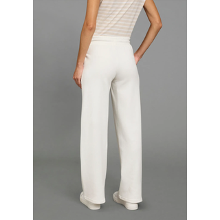 Sweathose LAURA SCOTT, Damen, Gr. 48, N-Gr, weiß, angeraute Sweatware, Obermaterial: 60% Baumwolle, 40% Polyester. Besatz: 60% Baumwolle, 40% Polyester, unifarben mit Farbeinsatz, lang, Hosen Sweathose, aus angerauter Sweatware, aus Baumwolle und Polyester