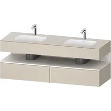 Duravit Qatego Einbauwaschtisch mit Konsolenwaschtischunterbau, 1600x550x600mm, Nische Weiß Supermatt, Doppelwaschtisch, QA4797084, Farbe: Taupe Supermatt/mit Nischenbeleuchtung