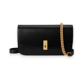 Polo Ralph Lauren für Damen. 427P04993002 Polo ID Leder-Kettentasche schwarz (OSFA), Lässig