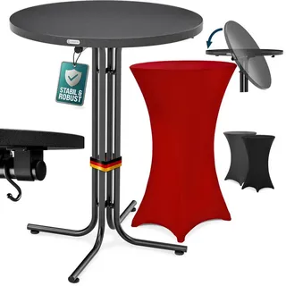 CASARIA Stehtisch Ø 70 x 110 cm Grau/Rot