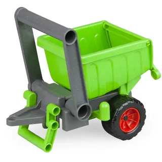 Lena 04214 - EcoActives Anhänger grün, Hänger ca. 20 cm für EcoAktives Traktor, Anhänger aus Kunststoff mit natürlichem Holzgeruch durch Holzanteil, Spielfahrzeuganhänger für Kinder ab 2 Jahre