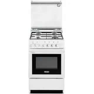 DE LONGHI SESW554NED Küche 50x50cm Weiß Ofen Elektro 4 Feuer + Deckel