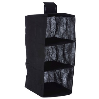 Premier Housewares 3 Abschnitt Kleiderboxen Organizer, Polyester, schwarz, 28 x 28 x 57 cm, 28x28x57