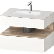 Duravit Qatego Einbauwaschtisch mit Konsolenwaschtischunterbau, 800x550x600mm, Nische Eiche Mamoriert, QA4785055, Farbe: Weiß Supermatt