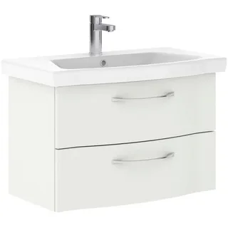 Pelipal Waschtischkombi , Weiß, Weiß Hochglanz , Metall , 2 Schubladen , 82 cm , Made in Germany , hängend, Typenauswahl , Badezimmer, Waschbecken & Armaturen, Waschtische