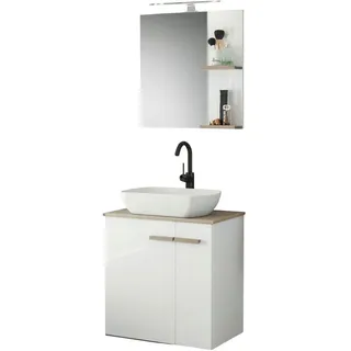 furn.design Dense 2-tlg. Weiß, Eiche