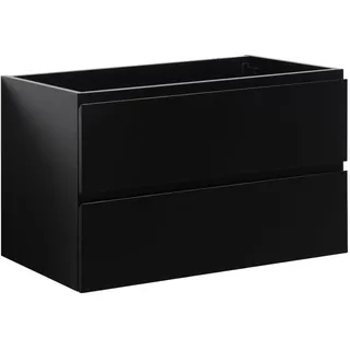 Badplaats Waschbeckenunterschrank Angela 2 Schubladen 80 x 50 x 48 cm Schwarz Matt