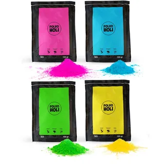 POLVO HOLI Packung mit 400 g, 4 Beutel à 100 g, 4 Farben