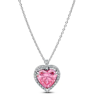 Pandora 394414C01-45 Pinkfarbenes Halo Herz Silber