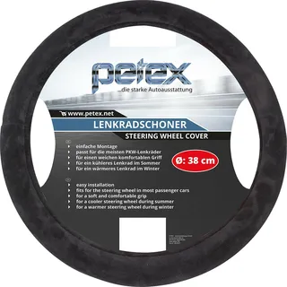 PETEX 433110804 Design 1108 Lenkradbezug Schwarz 36-38cm, M