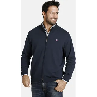 Strickjacke JAN VANDERSTORM "Strickjacke AGNER", Herren, Gr. XXL, blau (dunkelblau), Obermaterial: 50% Baumwolle CO. 50% Polyacryl PAN., Strickjacken Strickjacke