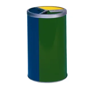 VAR Wertstoffstation 3-fach, ohne Dach, Behälter: gelb, blau, grün