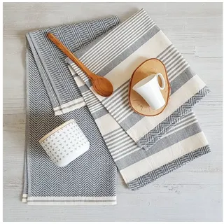 framsohn frottier Geschirrtuch »Modern Living Streifen, aus 100% Baumwolle« dichte Feinwebung, in Österreich hergestellt, 50x70 cm, grau