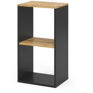 Vicco Bücherregal Tomy Anthrazit/Goldkraft Eiche 40 x 74 cm mit 2 offenen Fächern , Anthrazit, Eichefarben , Holzwerkstoff , Rechteckig , 40x74x30 cm , Wohnzimmer, Regale, Bücherregale