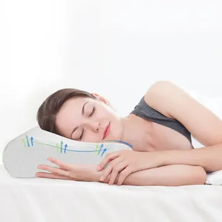 Good Nite Memory Foam Kopfkissen Orthopädisches Kissen Nackenstützkissen Ergonomisches Kopfkissen mit Waschbar Bezug für Magen Seiten und Rückenschläfer(65 * 35 * 11/9cm)