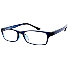 Fullwosing Brille Kurzsichtigkeit Myopia Brille Mit Dioptrien -0.50 bis -6.00 Fernbrille Distanz Brille für Damen Herren Blau(-1.00)