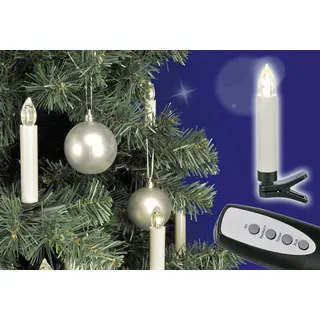 Christbaum LED Beleuchtung 20 Kerzen für Innen & Außen Weihnachtsbaumbeleuchtung - Weiß