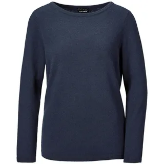 Strickpullover GOLDNER "Feinstrickshirt mit U-Boot-Ausschnitt", Damen, Gr. 40, blau (marine), Obermaterial: 100% Kaschmir WS., figurumspielend, U-Boot-Ausschnitt, eng Rippe, Pullover Strickpullover, keine/nicht relevant