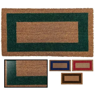 LucaHome Fußmatte für den Eingang, rutschfest, natürliche Kokosfaser, originell und elegant, für den Innen- und Außenbereich, strapazierfähig, für Haus, Büro, Terrasse und Garten, Grün, 33 x 60 cm