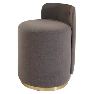 Design Sessel Luxus Ottomane Schminktisch Hocker Runder Polster Stuhl Neu Bank - Grau