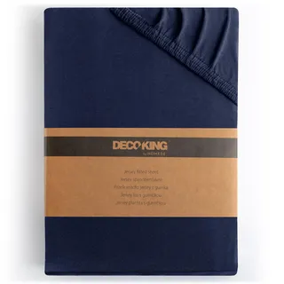 DecoKing Spannbettlaken Jersey 80 x 200 - 90 x 200 cm Dunkelblau