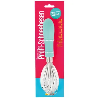 Decocino Schneebesen klein mintgrün - absolute Trendfarbe, Profiqualität, rostfreier Edelstahl, 22,5 cm groß, ergonomischer Griff, spülmaschinengeeignet
