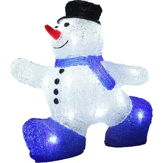 DEUBA® Weihnachtsdeko LED Acryl Figur Schneemann Außen Innen 27cm Weihnachten IP44 beleuchtet Deko Weihnachtsfiguren Weihnachtsbeleuchtung Kaltweiß - Violett