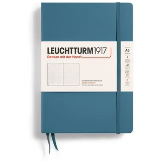 Leuchtturm1917 363334 Notizbuch (A5), 251 nummerierte Seiten, Stone Blue, dotted