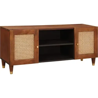 vidaXL TV-Schränk mit Regal 105 x 33,5 x 46 cm Braun Massivholz
