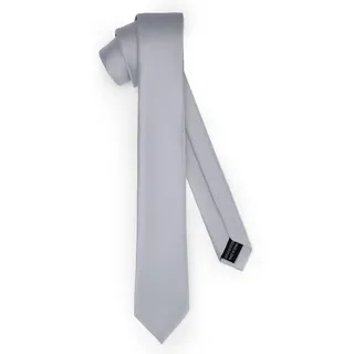 Ladeheid Klassische Herren Krawatte, matt, Perfekt für Büro & Festlichkeiten, Vielfältige Farben - Ideal für Geschäftsmeetings, Hochzeiten TMM-5 (150cm x 5cm, Silber)