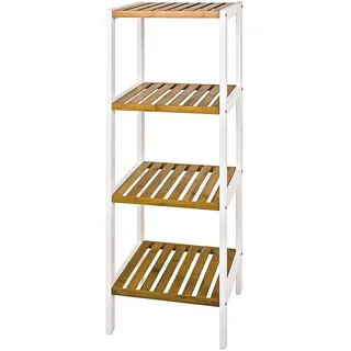Haku-Möbel Regal Natur, weiß, Bambus, MDF - Maße: B 35 x H 112 x T 33 cm, Style: Scandinavian
