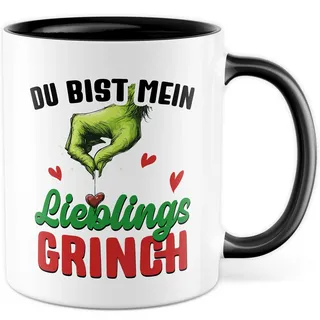 Tasse Grinch Geschenk Du bist mein Lieblings Grinch, Kaffeetasse Weihnachten Weihnacht Witzig Humor Geschenkidee Büro Kollege Kollegin Kaffee-Becher